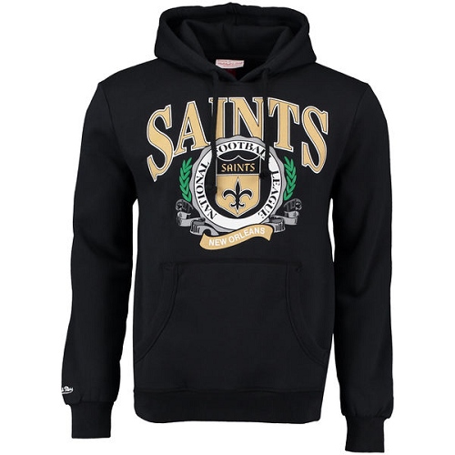 NFL Men's New Orleans Saints Mitchell & Ness Black Fair Catch Pullover Hoodie